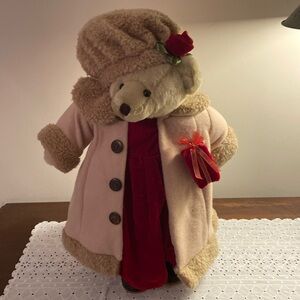 Vintage Christmas Teddy Bear 18” Standing Hat Coat Gift Boots Creative Design
